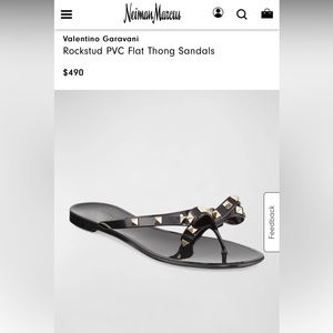 Valentino Garavani
Rockstud PVC Flat Thong Sandals. No box